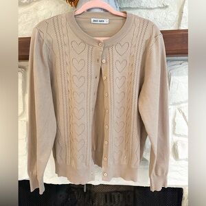 Grace Karin brown heart cardigan